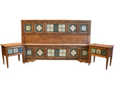 AKABARI BED WITH 2x SIDE TABLES (TURQOISE)